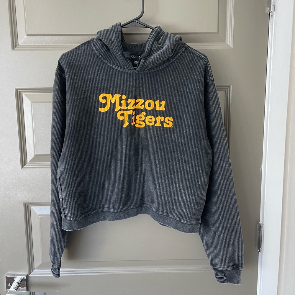 Mizzou Tigers Gray Cropped Hoodie